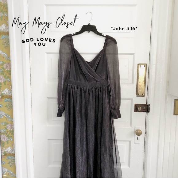 Baltic Born Dresses & Skirts - READ NWD Baltic Born Octavia Shimmer Dress Maxi Ballgown Glitter Wedding Black S
